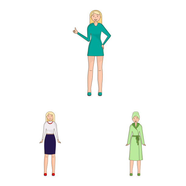 设计女性与身体的符号集合图片下载