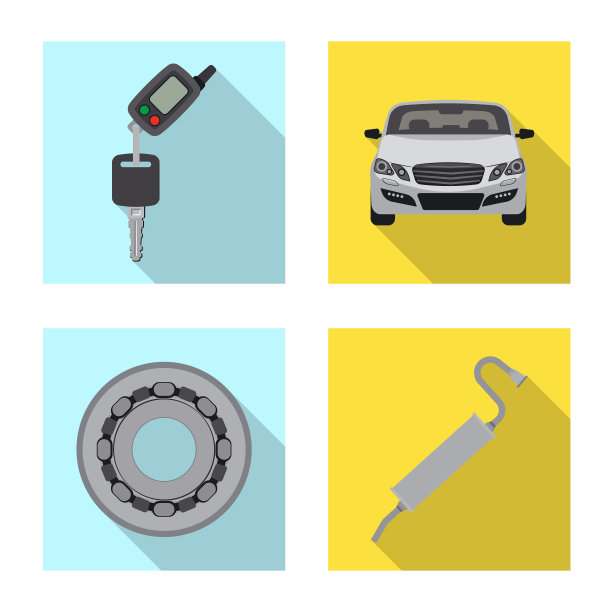 隔离的对象自动和部件符号集合图片下载