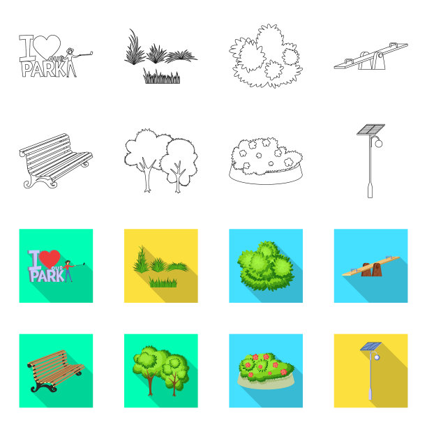 孤立对象城市和街道标志设置的图片下载
