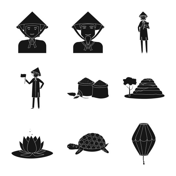 孤立物体东方和东方的图标图片下载