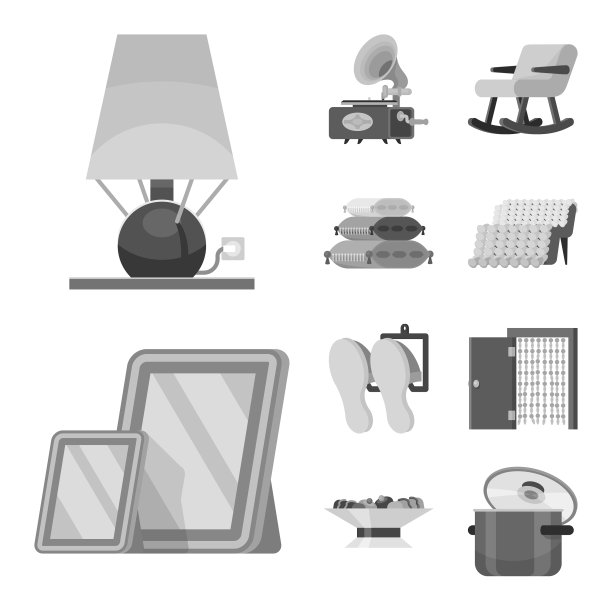 隔离对象房间和风格图标集图片下载