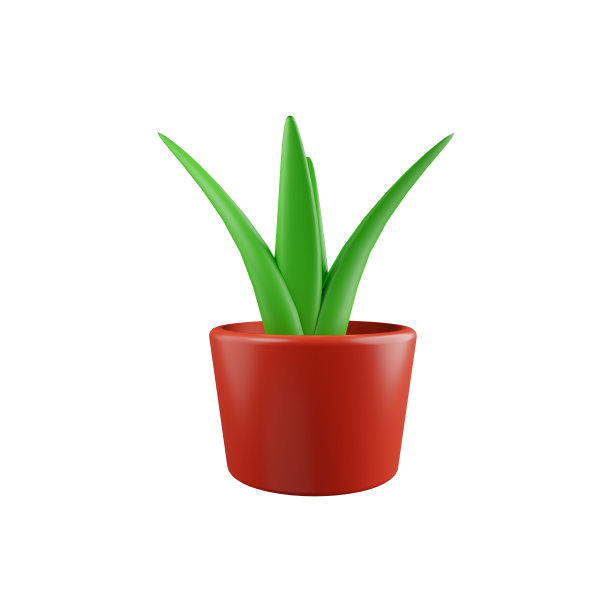 家庭植物的3d插图。房子植物3d插图的白色背景。孤立的家庭植物插图图片下载