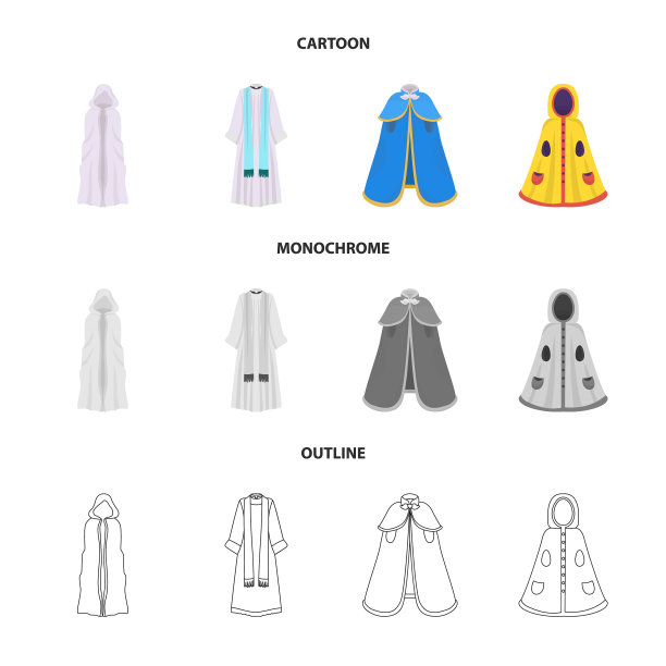 孤立物体材料和服装标志集图片下载