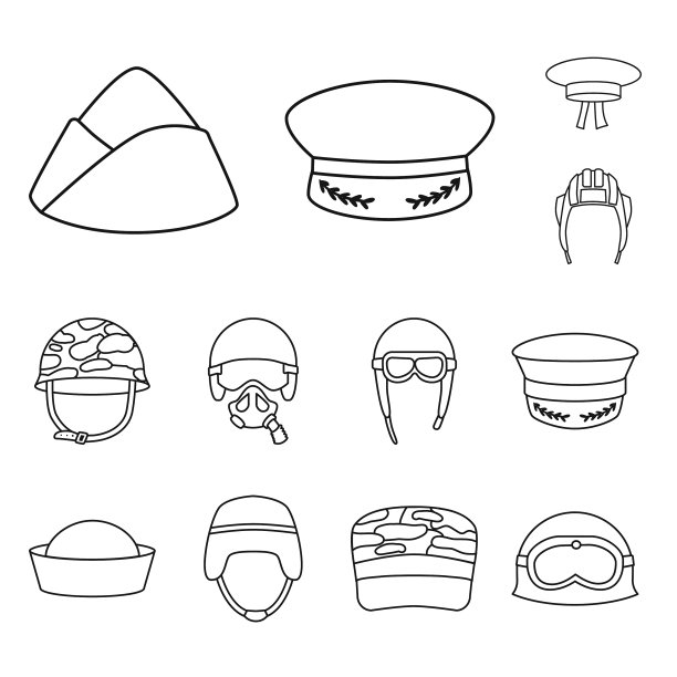 孤立物体制服和士兵标志集图片下载