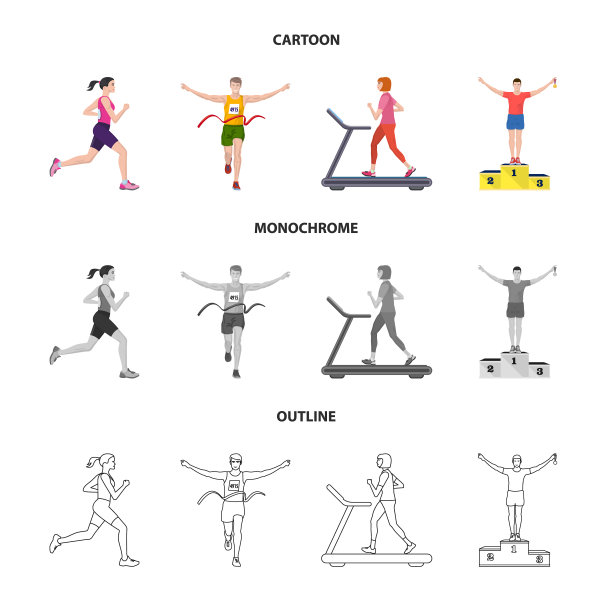 孤立物体运动和冠军标志集图片下载