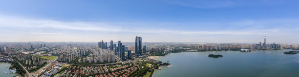 航拍苏州城市景观天际线全景图片下载