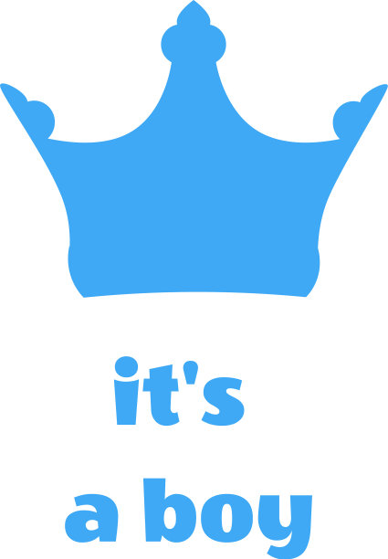 铭文是一个男孩和一个蓝色的皇冠在白色图片下载