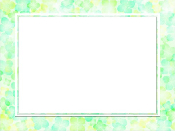 四叶三叶草画框与水彩触摸图片下载