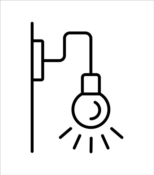 现代工业灯泡壁灯。矢量图标。客厅或卧室壁灯。内部装饰元素。孤立的对象图片下载