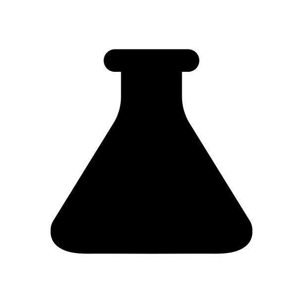 实验室烧瓶的迹象。试管矢量图标平坦的风格图片下载