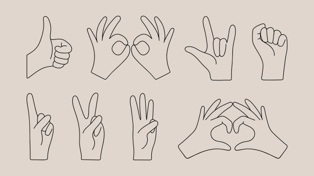 手势，轮廓轮廓图片下载