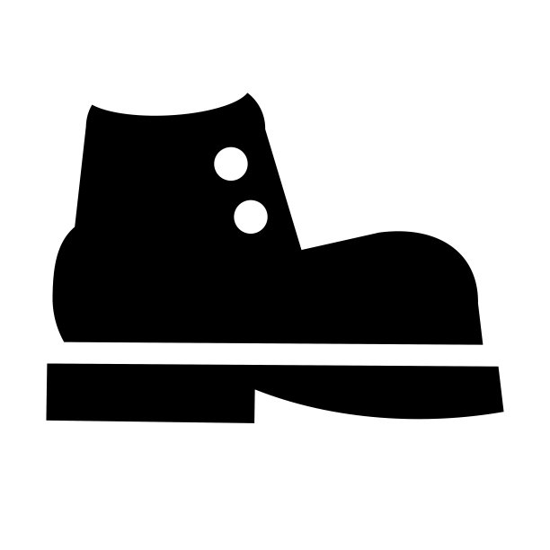 简单的黑色矢量靴子图标孤立的白色图片下载