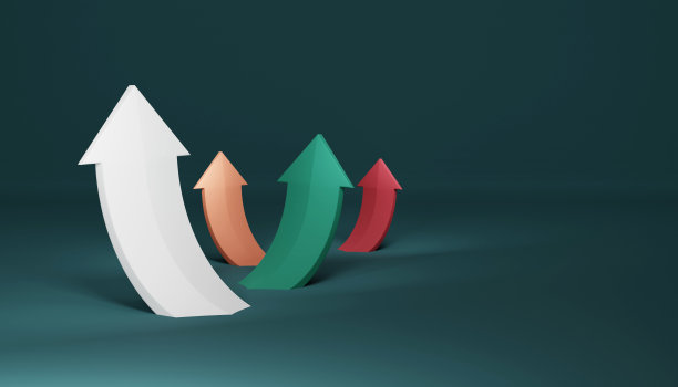 增加点向上箭头，业务利润概念，3D渲染插图图片下载