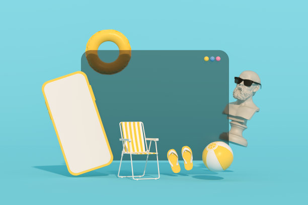 黑屏手机智能手机暑假海滩度假旅游背景图片下载