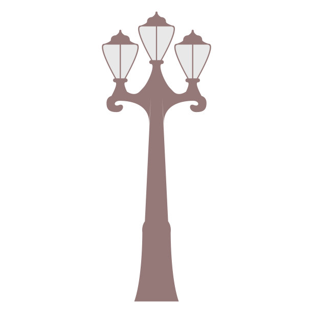 城市旧灯。矢量平面插图。孤立在白色背景。图片下载