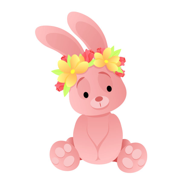 兔子用鲜花图片下载