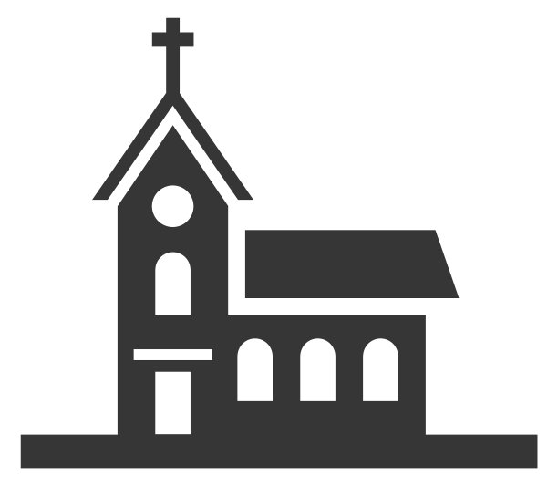 教堂立面图标。宗教城市建筑前沿图片下载