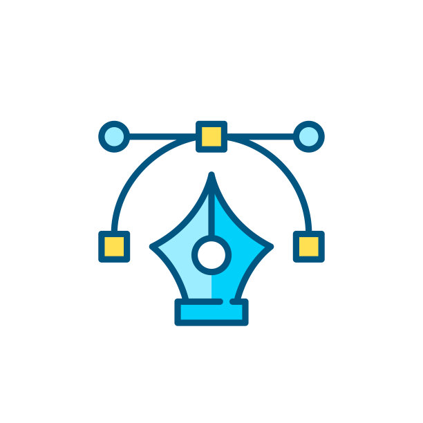 钢笔工具图标。像素完美，可编辑的笔画，颜色图片下载