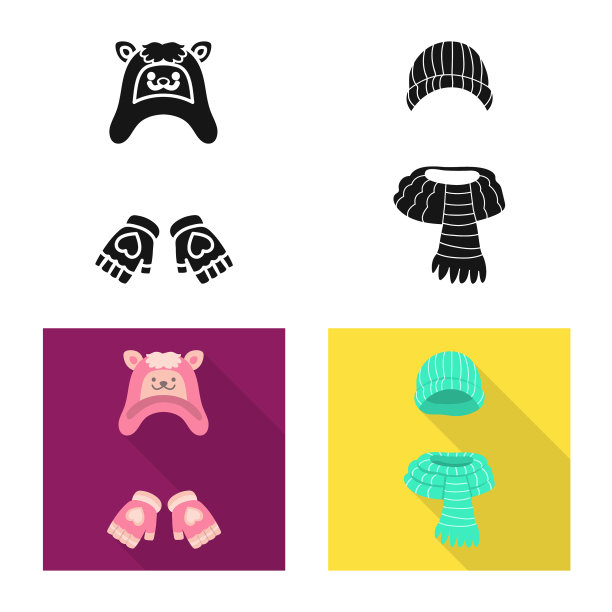 孤立物体衣服和纹理符号集图片下载