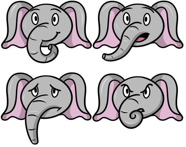 收藏彩绘动物、情感卡通大象、可爱小大象图片下载