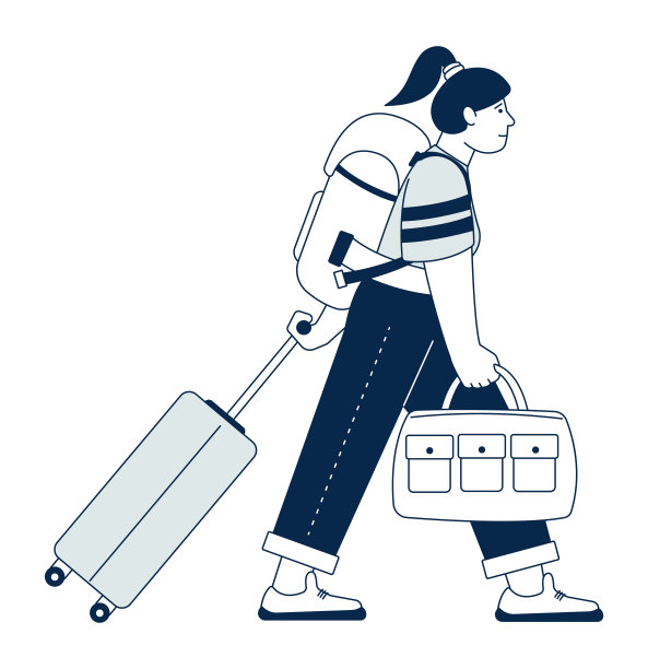 女孩带着旅行袋走。去度假的人图片下载