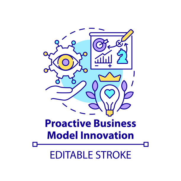 积极主动的商业模式创新理念图标图片下载