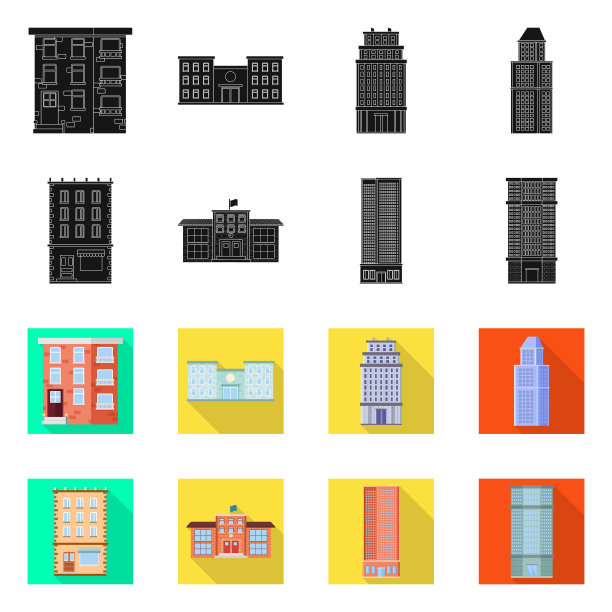 设计市政和中心图标集图片下载