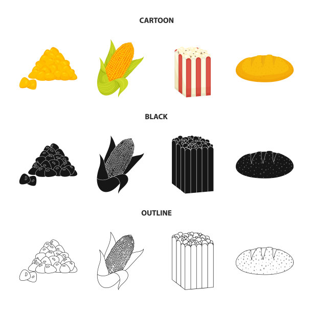 设计玉米地和蔬菜标志集图片下载