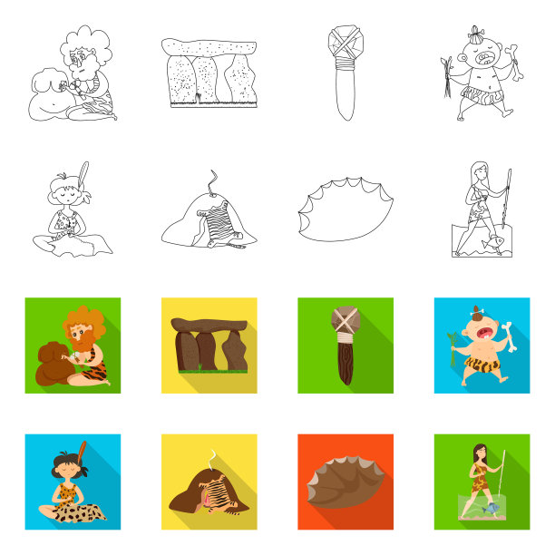 设计进化和史前图标图片下载