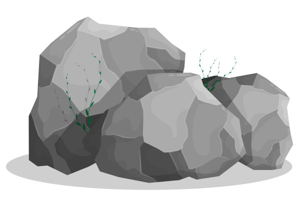 一堆灰色的大石头。天然矿床的天然花岗岩，开采。卡通vecto孤立在白色背景图片下载