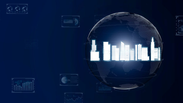 智慧城市，数字世界，全球通讯网络概念。6 g业务图。全球业务。图片下载
