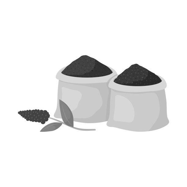 孤立的对象袋和香料图标设置袋图片下载