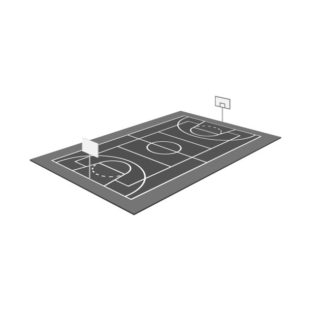 孤立物体篮球和场地符号图片下载