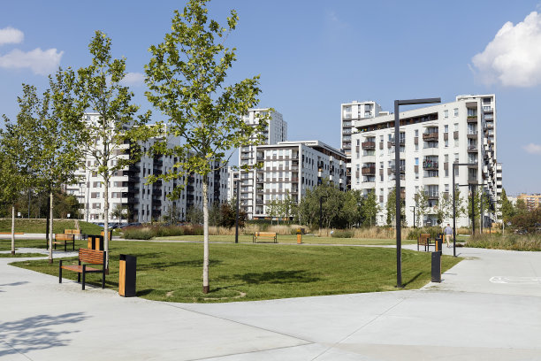 城市住宅区，现代新公寓图片下载