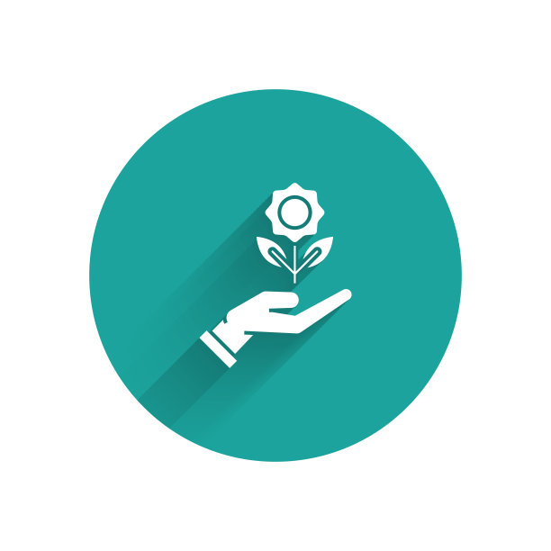 白色的手捧花图标孤立与长图片下载