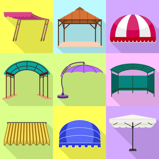 树冠图标设置平坦的风格图片下载