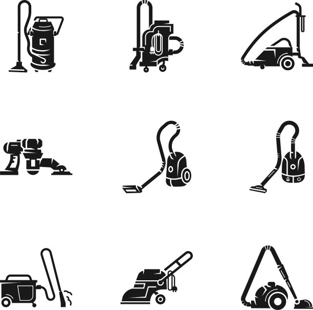 电动吸尘器图标设置风格简单图片下载