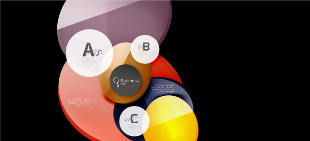 复古彩色几何背景-圆圈上图片下载