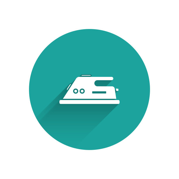 白色的电烙铁图标与长长的影子隔离图片下载