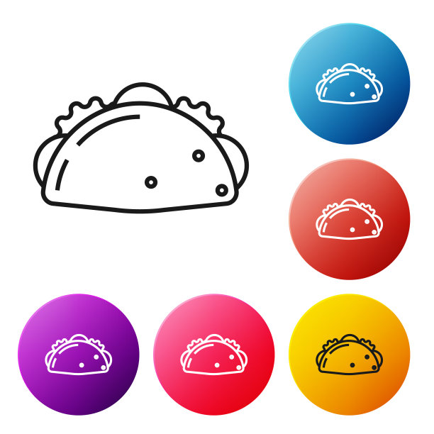 黑线玉米卷与玉米饼图标孤立上图片下载