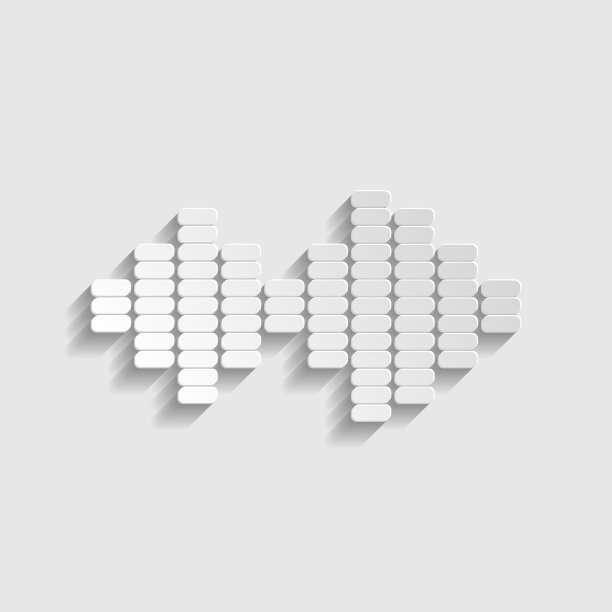 音频信号标志纸风格图标图片下载