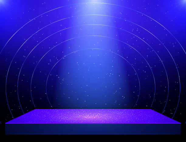 矢量空霓虹灯照耀桌子或房间墙壁背景与平台的设计图片下载