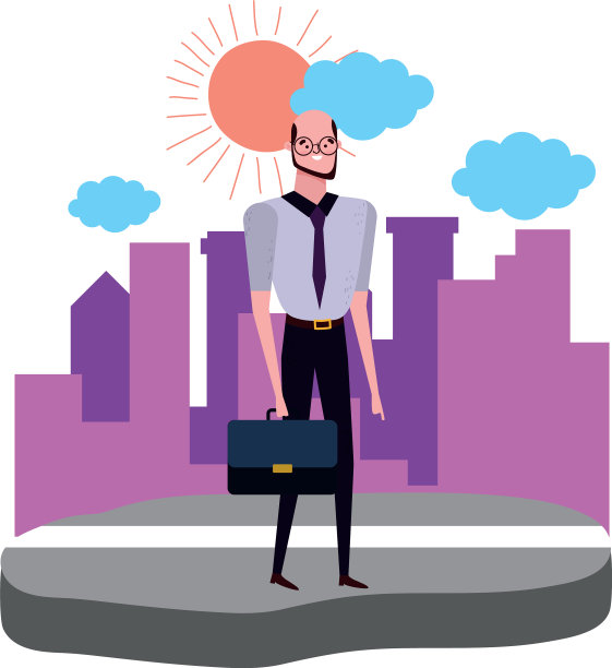 商人化身与手提箱设计图片下载