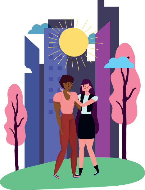 男女卡通情侣设计图片下载