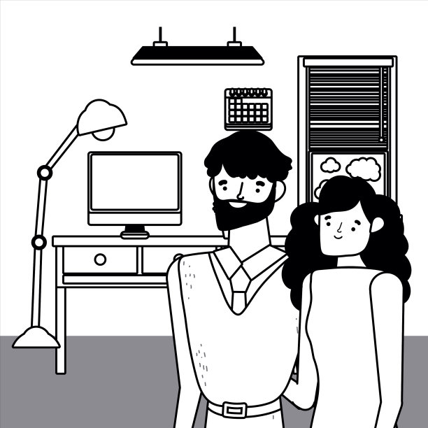 商人和女商人的头像设计图片下载