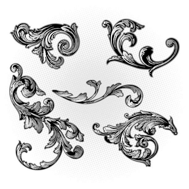 复古花卉装饰图案图片下载