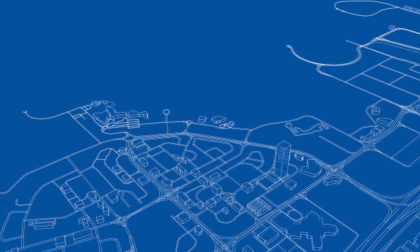 勾勒城市概念线框风格图片下载