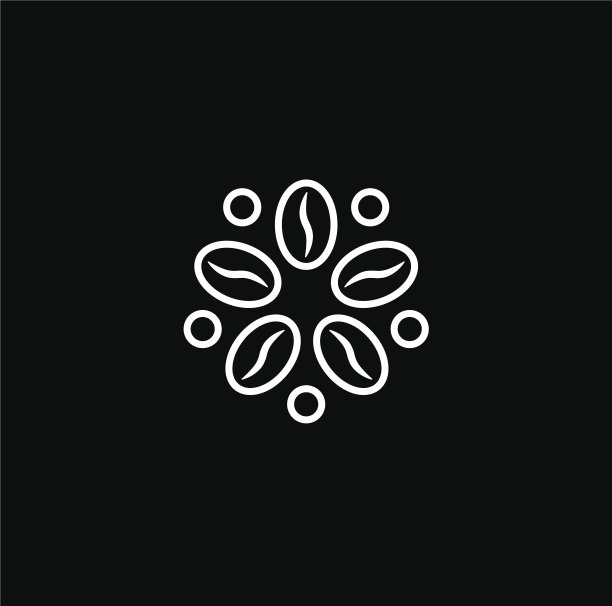 咖啡标志现代概念咖啡豆图标图片下载