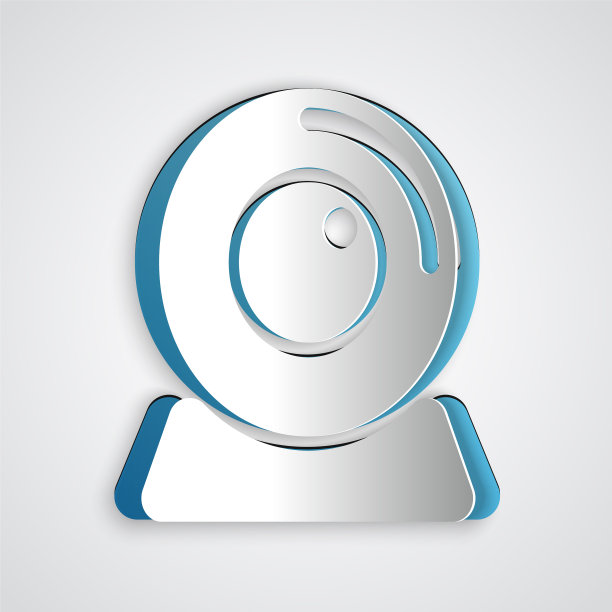 剪纸网相机图标孤立在灰色上图片下载