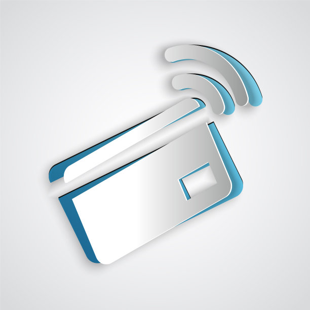 纸切割非接触式支付与NFC卡图标图片下载